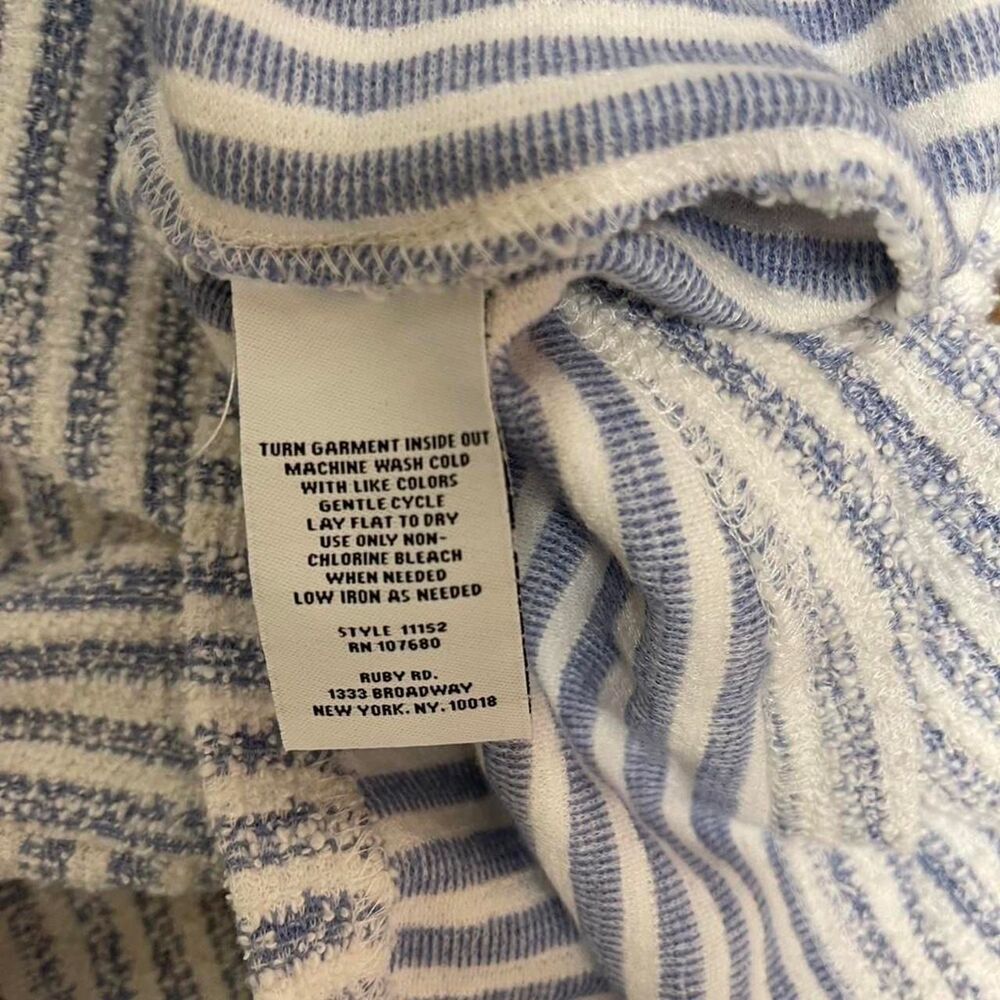 Ruby Rd. Size Large Blue and White Striped Sweater - Picture 5 of 5
